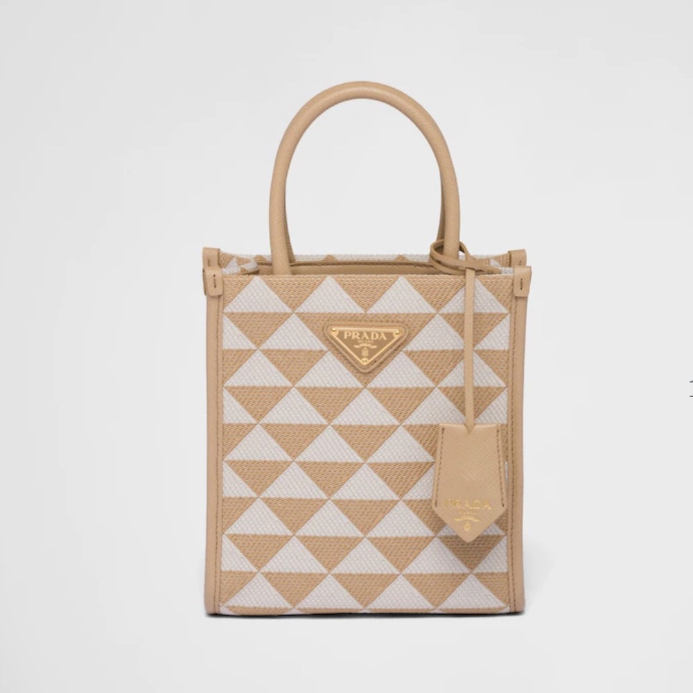 Prada Symbole embroidered fabric mini bag NWT